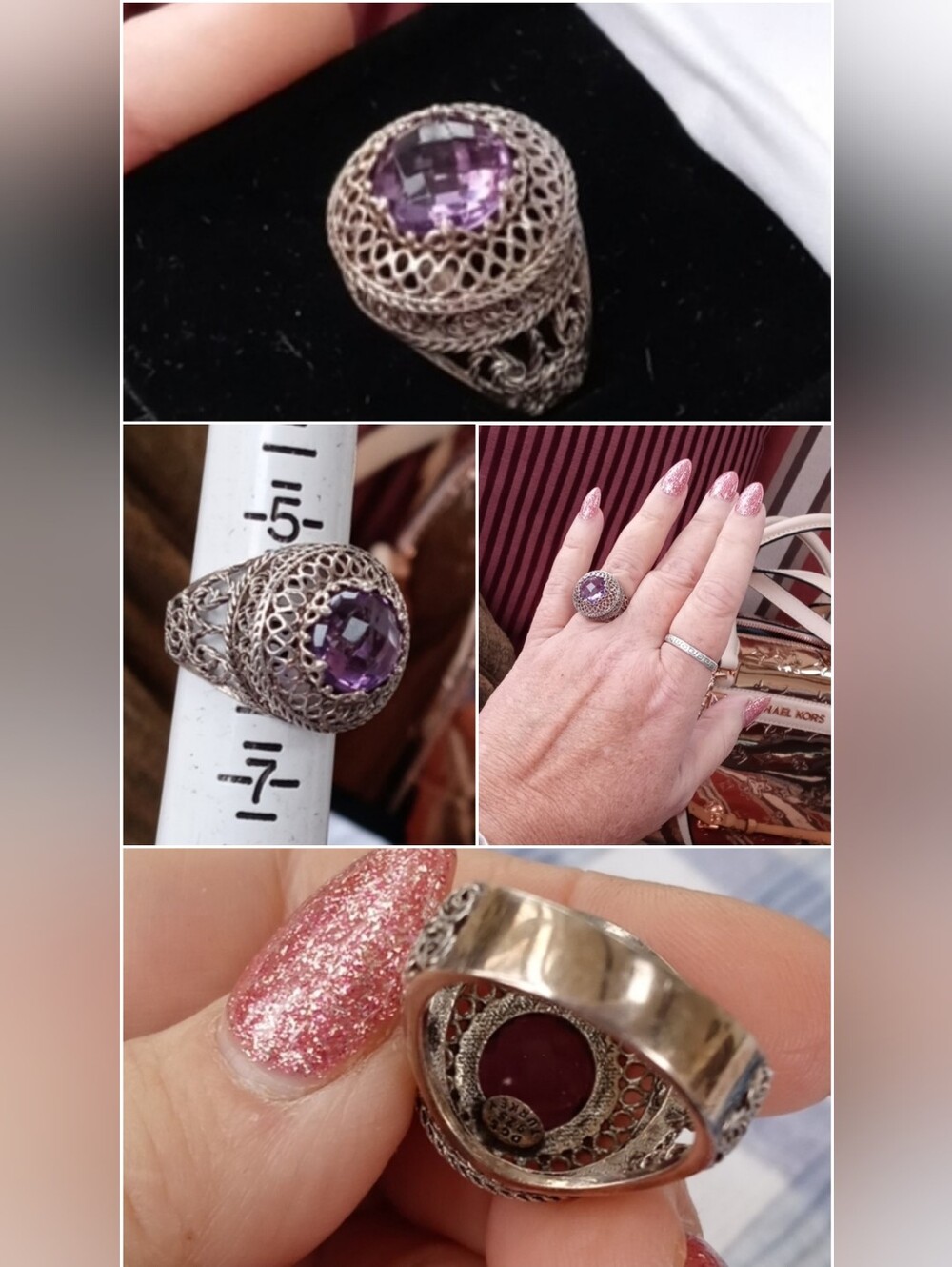 SALE- Gorgeous Gen. Amethyst & 925 SS, size 6